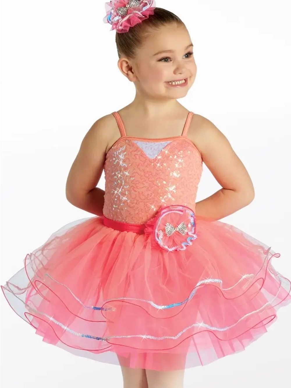 Weissman Pink Coral Tutu Dress Kids Dance Costume
